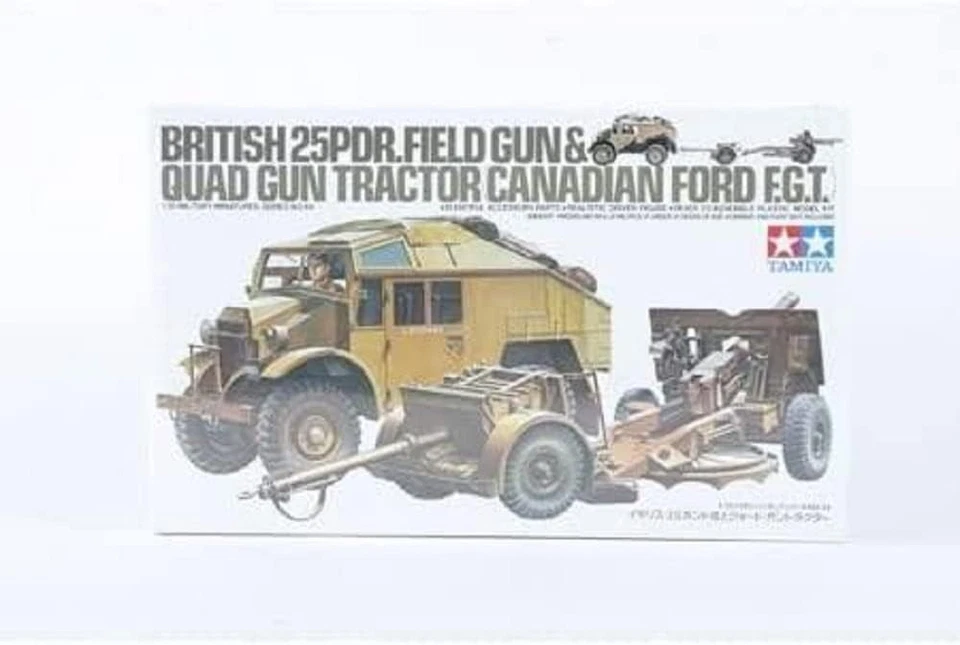 Tamiya 1/35 Military 44 BRITISH 25 PDR. Kit TRATTORE PISTOLA DA CAMPO QUAD GU... - Immagine 1 di 3