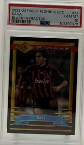 2022-23 Topps Finest Flashbacks UCC Kaka Black Refractor 17/25 PSA 10 - Picture 1 of 2
