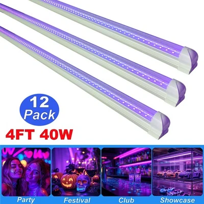 12/24Pack UV Led Black Light Bar for Fluorescent Tapestry Poster Body Paint Glow - Image 1 of 4