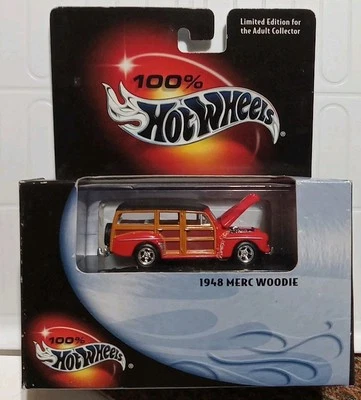 Hot Wheels 2000 100 % 1948 Merc Woody rojo edición limitada caja acrílica de goma real Foto 1 de 4