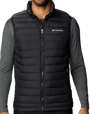 Chaleco acolchado Columbia Powder Lite II Omni-Heat para hombre, negro, talla L Foto 1 de 4