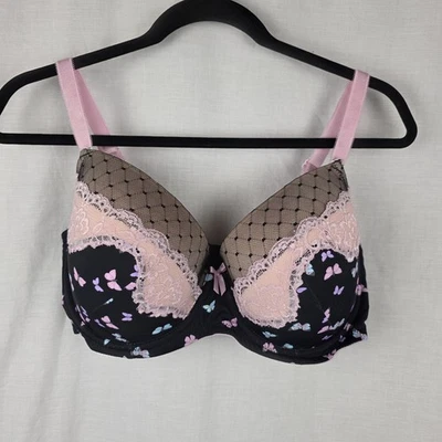 KAYSER Size 16E Floral Lace Overlay Moulded Cup Bra underwire - image 1 of 4