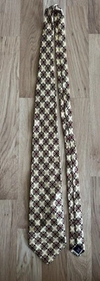Vintage Polo Ralph Lauren Cream Geometric Neck Tie 100% Silk USA Hand Made EUC - Image 1 of 3