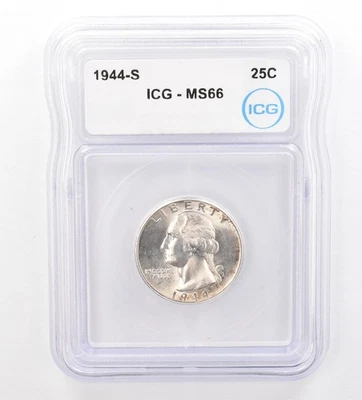 1944-S Washington Quarter MS66 ICG Nice Tone *7325 - Image 1 of 3