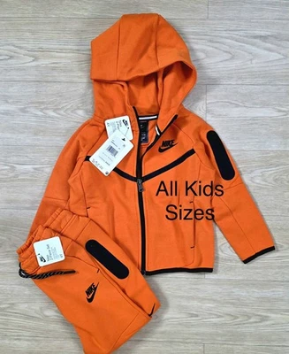 Niñas Niños Naranja Polar Nike Tech Jogging Traje Talla 2Y Foto 1 de 2
