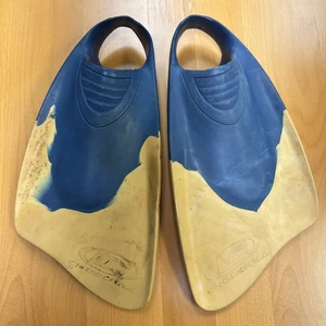 CHURCHILL Slashers ORIGINAL SWIM Boogie Board Fins (X-LARGE )Yellow Blue - Picture 1 of 11