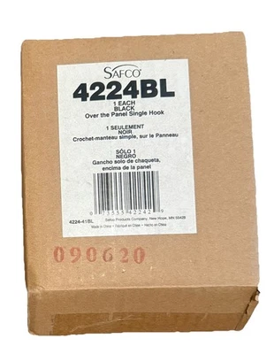 Safco Products 4224BL Gancho Único Sobre el Panel Negro NUEVO Foto 1 de 3