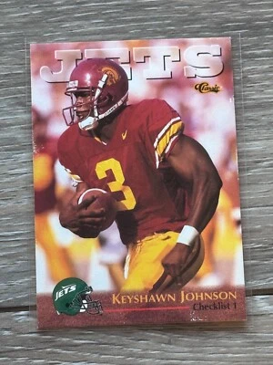 1996 Classic #99 RC Checklist 1 Keyshawn Johnson New York Jets! USC Trojans Alum - Image 1 of 2