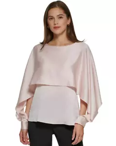 Top roseta para mujer DKNY con capa y cuello redondo talla XS 3878 - Imagen 1 de 3