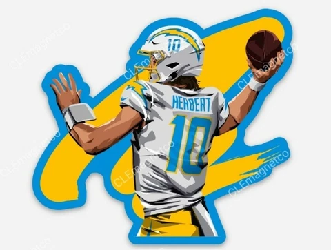 LA Chargers Justin Herbert MAGNET #10 - Vinyl Los Angeles Quarterback magnet Cover