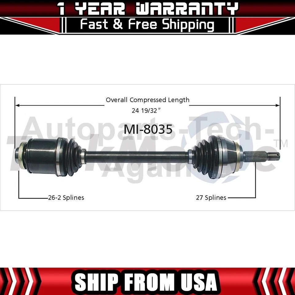 Eixo articulado TrakMotive dianteiro driver CV compatível com 1991-1996 Dodge Stealth - Imagem 1 de 1