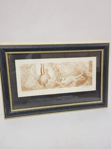 Einzigartige Vintage Drachen und Katze Kunst von George Barr signiert - Bild 1 von 8