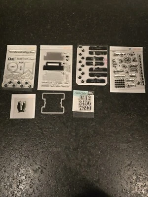 Lote de 6 estampillas acrílicas antiguas de Studio Calico + troquel Foto 1 de 4