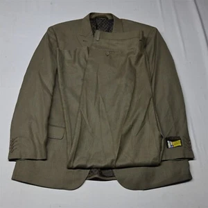 NEW Mecca 50R 44 Khaki Brown Check Super 150s Italy Mens Coat Jacket Pants Suit - Picture 1 of 11