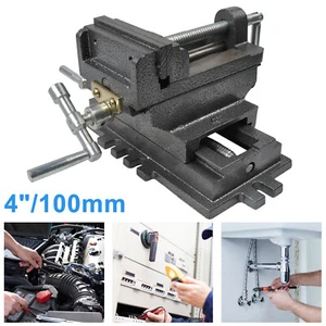 4"/100mm Cross Sliding Engineer Drill Press Vice Machine Vice Hand Clamp Vise - Picture 1 of 15