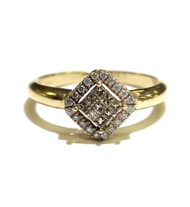 14k yellow gold .39ct princess invisible set diamond engagement ring 3.3g 6.5 - Picture 1 of 6