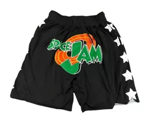 Space Jam Just Don Basketball Shorts schwarz mit Sternen & Reißverschlusstaschen Herren M - Bild 1 von 10