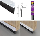 Concealed Fixed Brush Bottom Door Seal - Draught Excluder Door Strip - WHITE