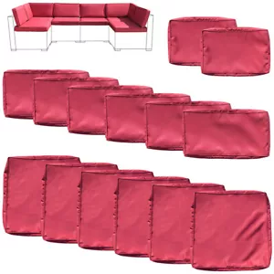 Patio Sofa Furniture Cushions Covers Replacement 14X Red Chair Covers Slipcover - Picture 1 of 10