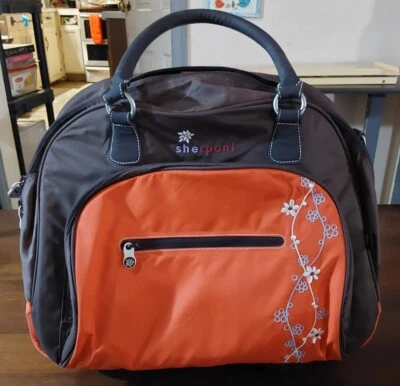 Sherpani Rolling Carry-On Travel Overnight Wheeled Bag Brown Orange Floral - Image 1 of 4