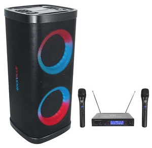 Rockville BASS PARTY 65 V2 Rechargeable LED Bluetooth Speaker+(2) Wireless Mics - Picture 1 of 12
