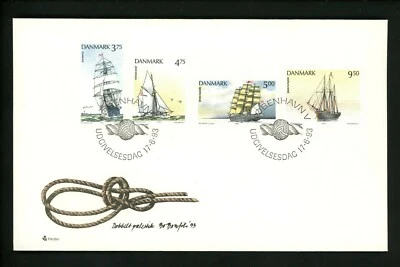 Postal History Denmark FDC #986-989 Tall Sailing Ships 1993 - Image 1 of 2