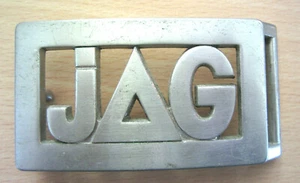 Vintage 90s JAG Belt Buckle Large Metal Unisex Belt Buckle JAG Spellout - Picture 1 of 9