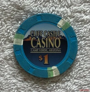 CLIFF CASTLE CASINO HOTEL $1 Chip de mesa actual Campamento Verde, Arizona - Imagen 1 de 2