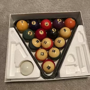2-1/4" Standard Regulation Size Billiard Balls Set 16pc. used see description - Picture 1 of 4