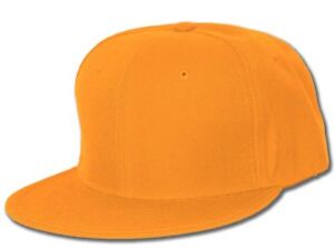 Plain Fitted Flat Bill Hat, (Solid and Neon Colors )