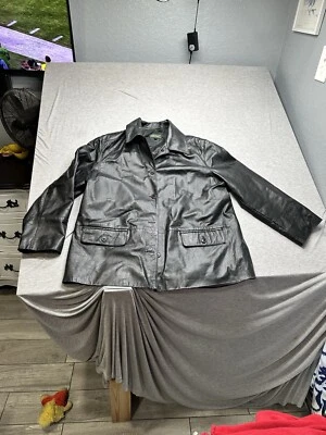 VTG Harve Bernard Black Leather Jacket Size 2XL - Image 1 of 4