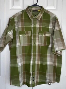 Cabela's Button-up Shirt Heavy Outdoor Hiking Fisherman Plaid Men's Flaw sz XL - Picture 1 of 6