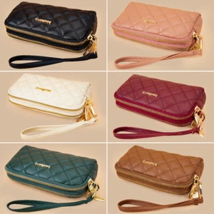 Mujeres Bolso sin asas Cuero Cartera Largo Tarjetero Teléfono Bolso Estuche Muñequera Bolso de mano EE. UU. - Imagen 1 de 36