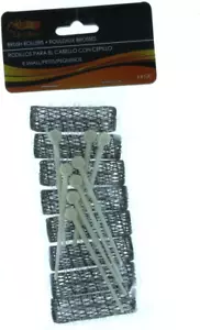 16 BRUSH ROLLERS & PINS Small Mini Hair Curlers Bristles 2" X 1/2" Kids Pageants - Picture 1 of 12