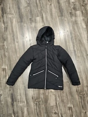 MARMOT GIRLS VAL D'SERE INSULATED BLACK JACKET LARGE L AUTHENTIC #76680 - Image 1 of 4