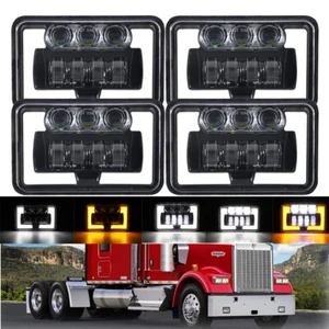 4X 4x6" Faros LED Alto/Bajo DRL Lámpara Giratoria Para Camioneta Chevy C10 1981-1986 - Imagen 1 de 12
