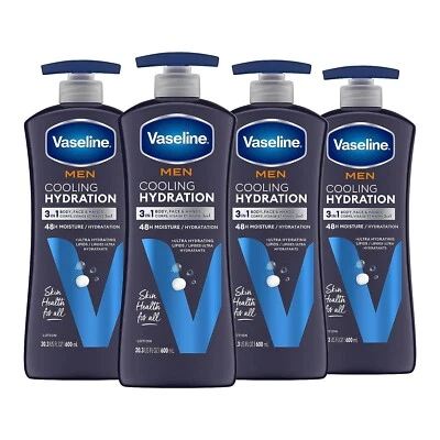Vaseline Men Cooling Lotion 4x 20 oz - Heal & Moisturize Dry Skin - Image 1 of 4