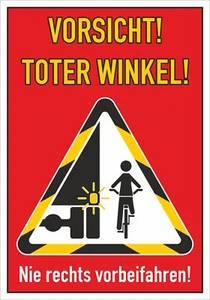 Sticker "Vorsicht! - Toter Winkel!" - 200 x 140 mm - Imagen 1 de 1