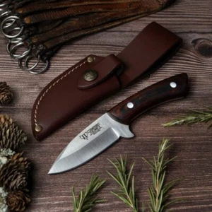 CUDEMAN - DROP POINT 9.5CM STANDARD BLADE, SATIN RED HANDLE W/SHEATH (135-R) - Picture 1 of 1