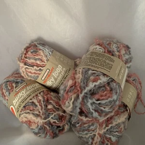 4 hilos vintage de mezcla de lana con bucle voluminoso corazón rojo jaspeado rojo blanco azul - Imagen 1 de 6