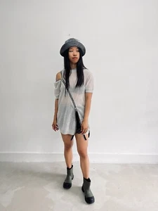 Lanvin Reworked Grey Wool Knit T-shirt Dress - Picture 1 of 10