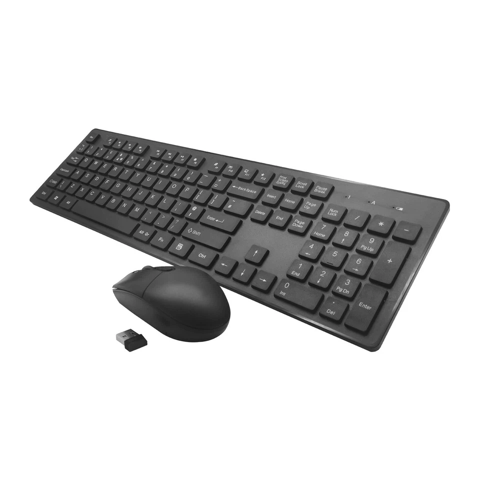 Wireless Keyboard and Mouse Set, Black Slim UK, 2.4Ghz Wireless - Image 1 of 4