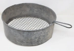 Vintage Galvanized Metal Grain Sifter Strainer Sieve 11.5" Diam. Farmhouse Flour - Picture 1 of 24