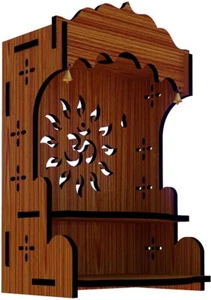 Handmade Small Beautiful Wooden Home and Office Temple, Pack of 1 - Picture 1 of 3