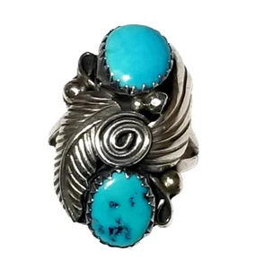 Anillo Turquesa Plata Esterlina Nativo Americano Navajo B. James Navajo De Colección - Imagen 1 de 10