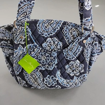 Bolso de Mano Vera Bradley Glenna Azul Patrón Paisley Hombro Acolchado Algodón Suave Nuevo con Etiquetas Foto 1 de 4