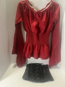 Blusa Renacentista Booson Mujer Victoria Pírate Camisa Boho Cintura Juegos con disfraces S Nueva - Imagen 1 de 7