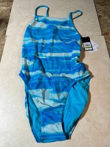 speedo womens enamel blue 14/40 swimsuit - Picture 1 of 3