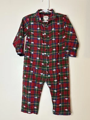 HATLEY BABY Invierno Navidad Mameluco a Cuadros 18-24 Meses Oso Polar Vacaciones Foto 1 de 4