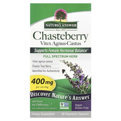 Chasteberry, Vitex Agnus-Castus, 400 mg, 90 Vegetarian Capsules - Image 1 of 3